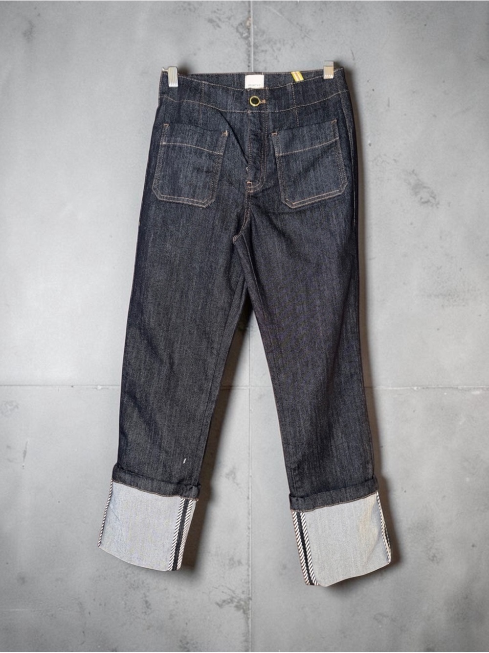 Mauve Women’s Dark Blue Straight Jeans with Rolled Cuffs